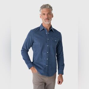 Criquet Corduroy Pearl Snap Shirt - Navy